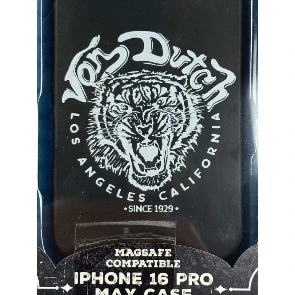 Von Dutch iPhone 16 Pro Max Case MagSafe Black Tiger Graphic VDIP16PMC-02 NIB